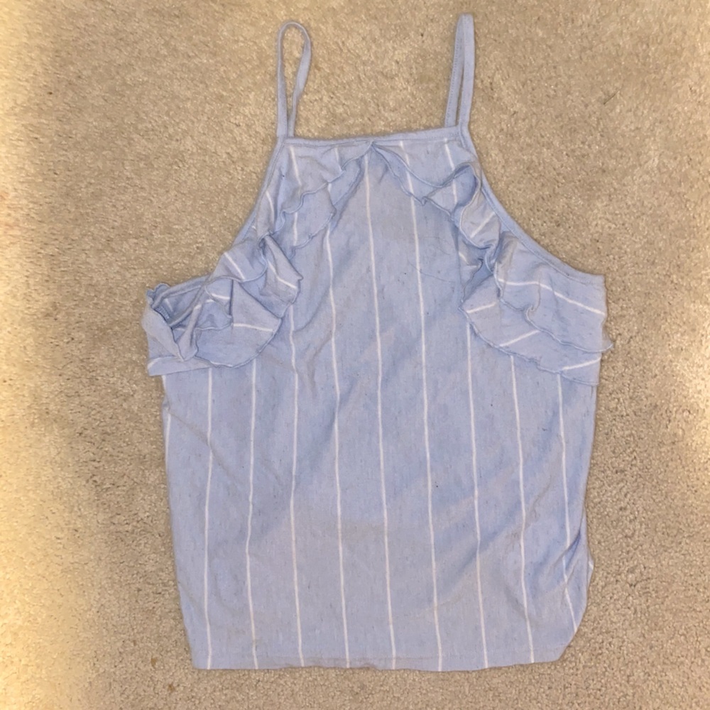 Baby Blue Ruffle Tank